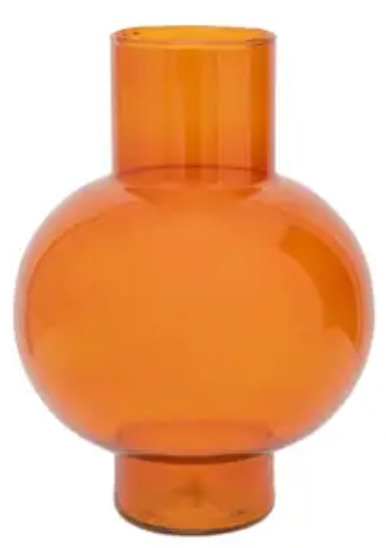 Vase Recycled Glass Tummy A Orange Rust - BIDK