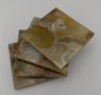 Honey Agate Set 4 Square Coasters - SAC