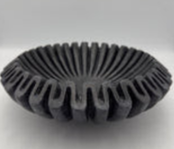 10" Black Marble Lotus Bowl - SAC