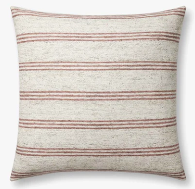 Zephyr Natural/Wine 22" x 22" Pillow - LO