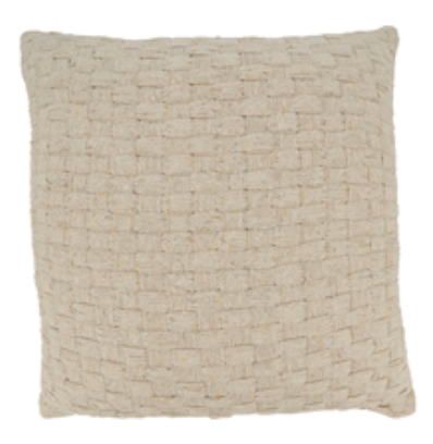 Waffle Weave Pillow - Ivory - Down Filled 16"x24" Oblong - SA