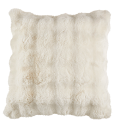 Bubble Faux Fur Pillow - Ivory - Down Filled 20" Square - SA